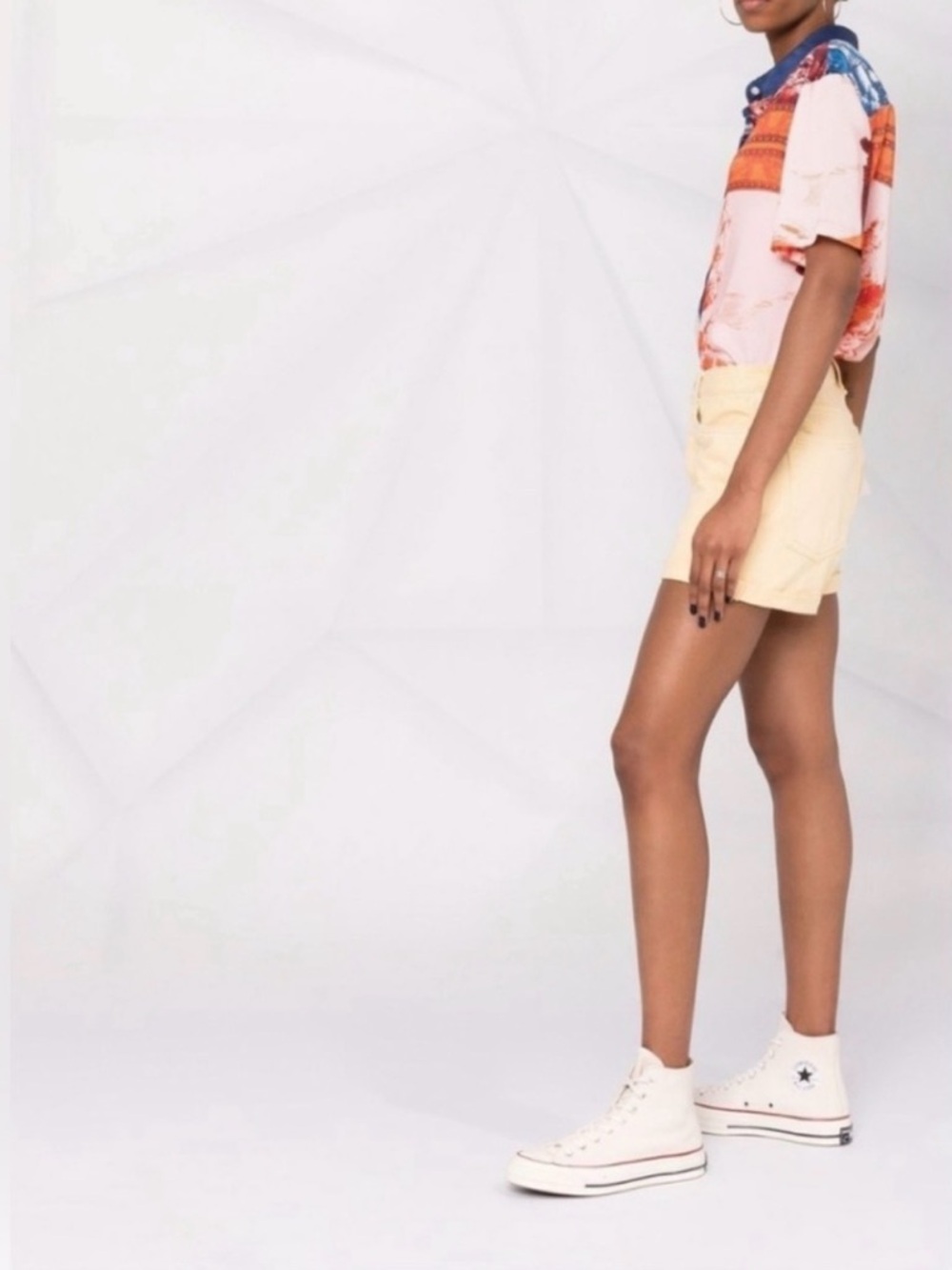 Rag & Bone Maya High-Rise Shorty Shorts Relaxed Fit Butter Yellow Size 28 - Picture 8 of 8